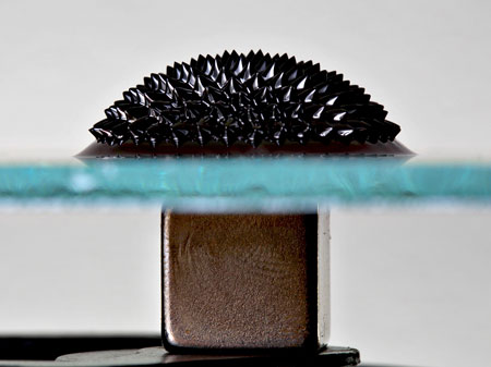 Ferrofluid atop a magnet