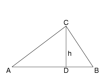%dimensions 6 4 %triangle (0,0) (6,0) (4,3) %line (4,3) (4,0) %label (0,0)"_<A" %(6,0)"_>B" %(4,3)"^C" %(4,1)">h" %(4,0)"_D"