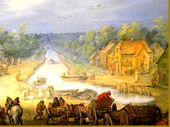 Brueghel
                  the Elder � Village Scene with a Canal � Yale Museum
                  F.A.