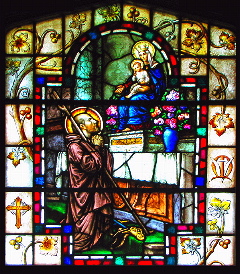[St. Ignatius Loyola at Montserrat (Stained
                  Glass)]