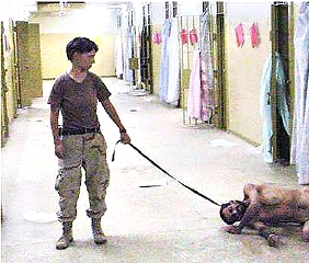 Abu Ghraib: Dog Collar on Prisoner