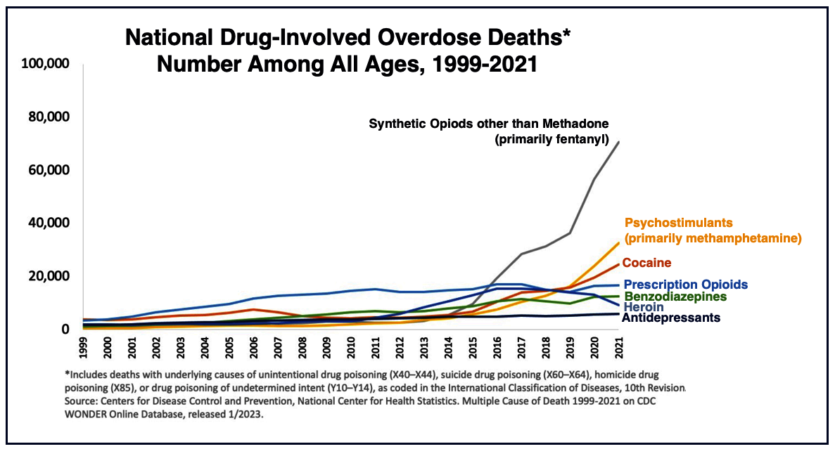Drug Overdose Deaths in US 1999-2021