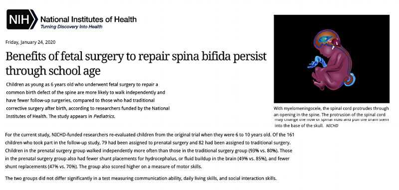 Spina Bifida Prenatal Surgery Followup