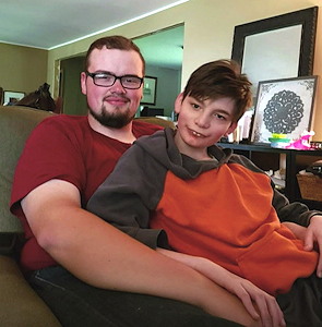 Chase with
                Older Brother, Dec. 2019