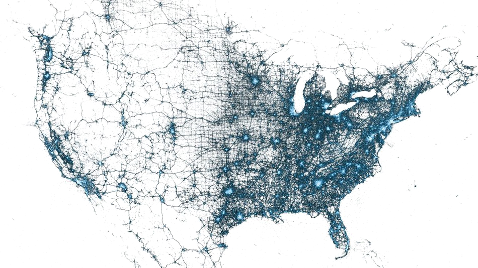 Twitter Geomap United States & Canada
                        (2009-2013)