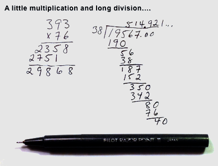 Multiplication & Long
                        Division by hand