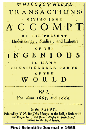 Philosophical Transactions of the Royal
                            Society 1665