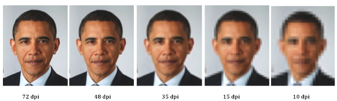 Obama at various
                  dpis